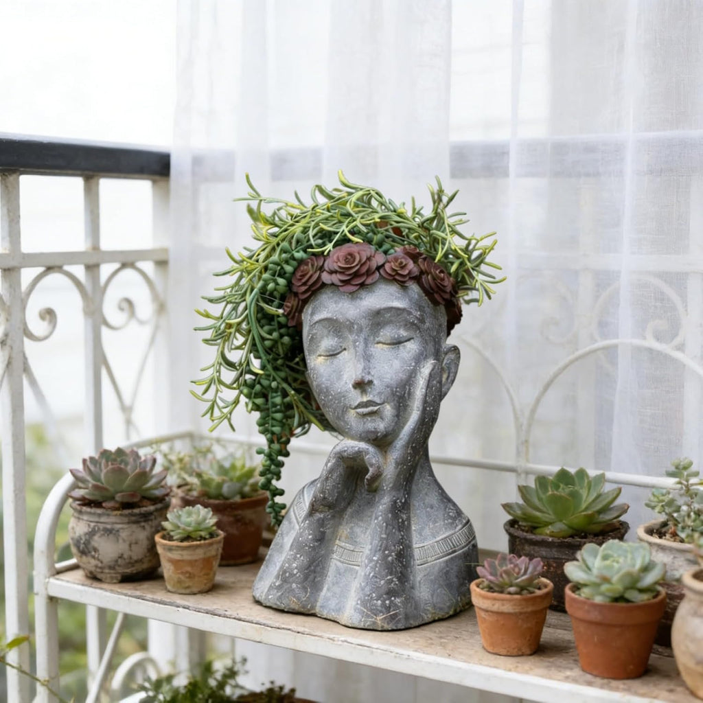 🌿🧑‍🎨 Artistic Face Planter 🪴✨ | Creative Succulent Pot 🌸💚