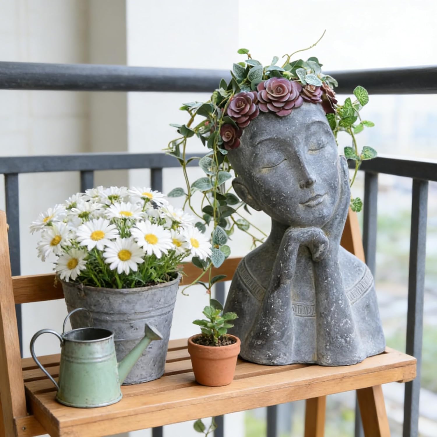 🌿🧑‍🎨 Artistic Face Planter 🪴✨ | Creative Succulent Pot 🌸💚