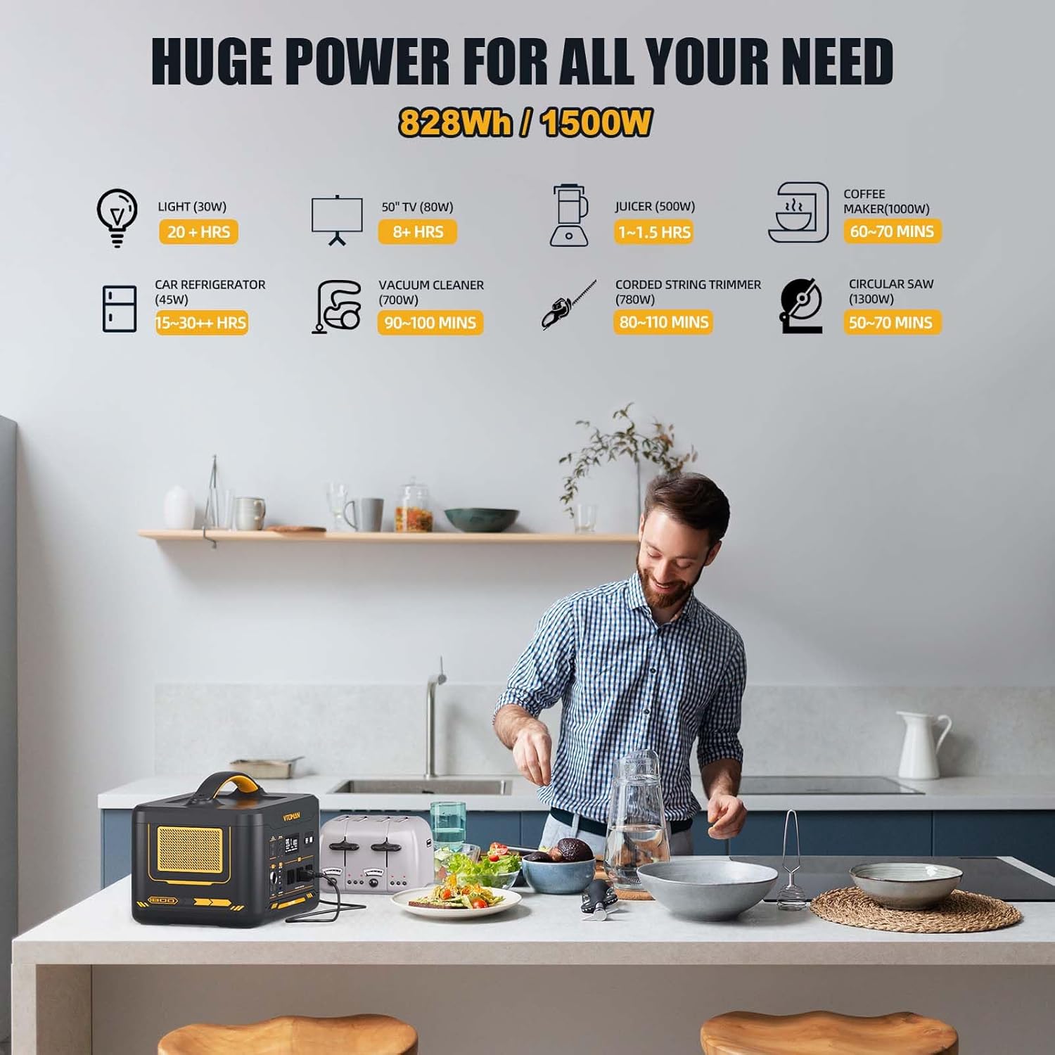 🔋⚡ Portable Power Station Generator 🏕️✨ | High-Capacity Outdoor Battery Backup 🌿🔦