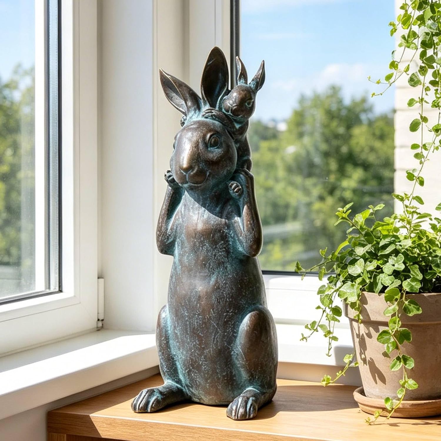 🌿 Adorable Animal Sculpture 🏡 Patio Yard Garden Gift for Easter Rabbit Lovers 🎁