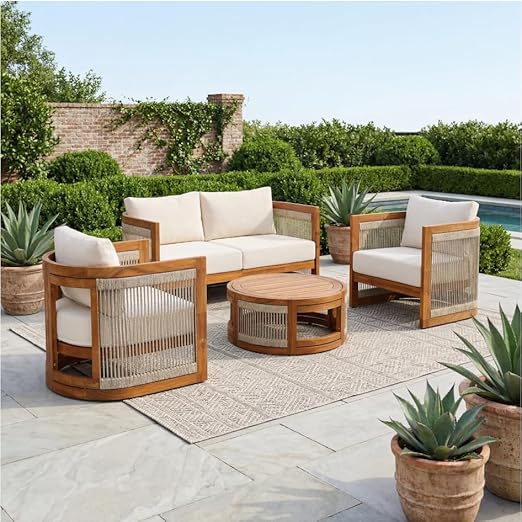 🌿☀️ Outdoor Cozy Patio Sectional Set 🛋️✨