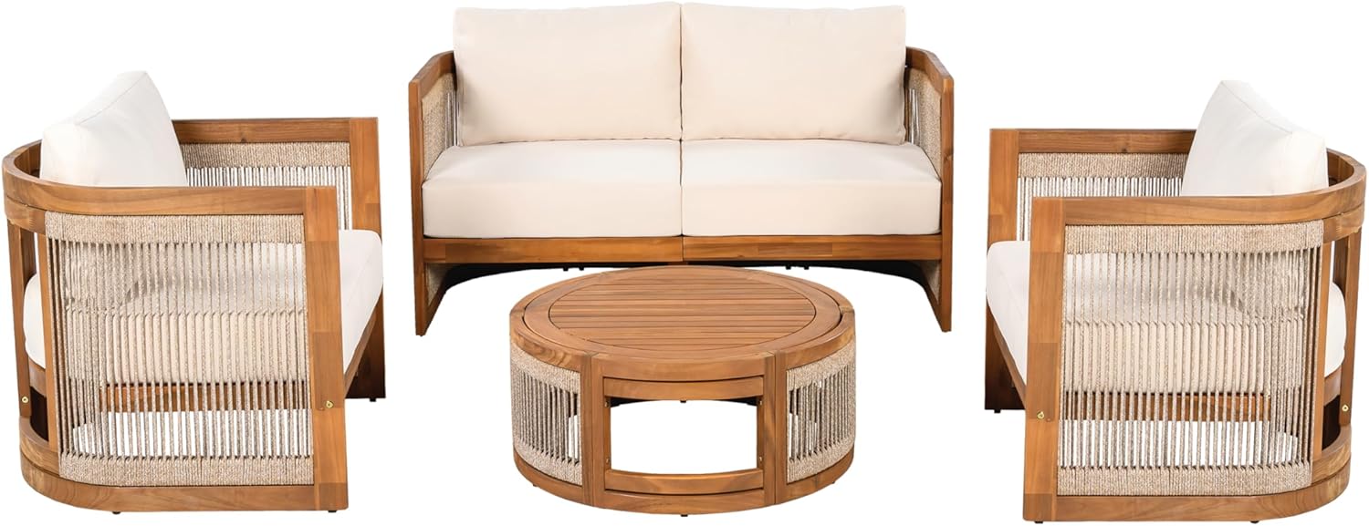 🌿☀️ Outdoor Cozy Patio Sectional Set 🛋️✨