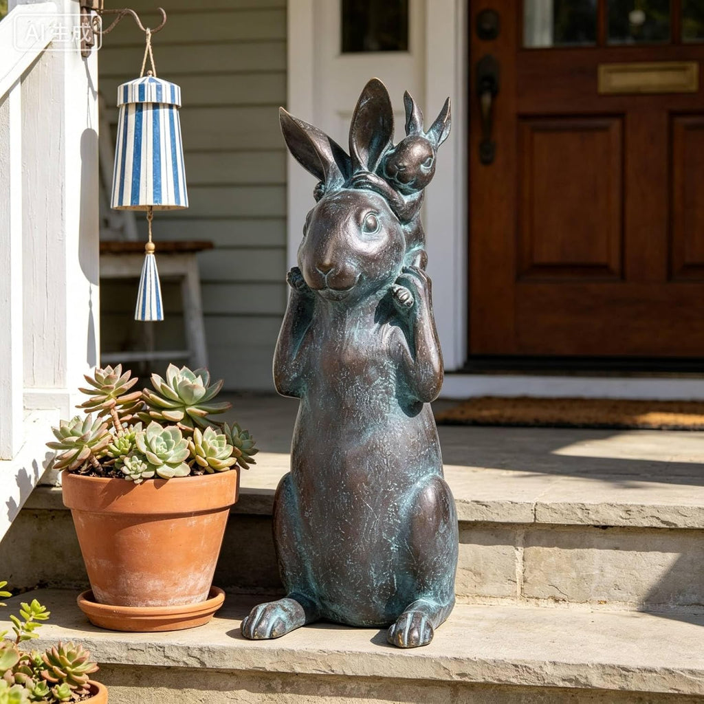 🌿 Adorable Animal Sculpture 🏡 Patio Yard Garden Gift for Easter Rabbit Lovers 🎁